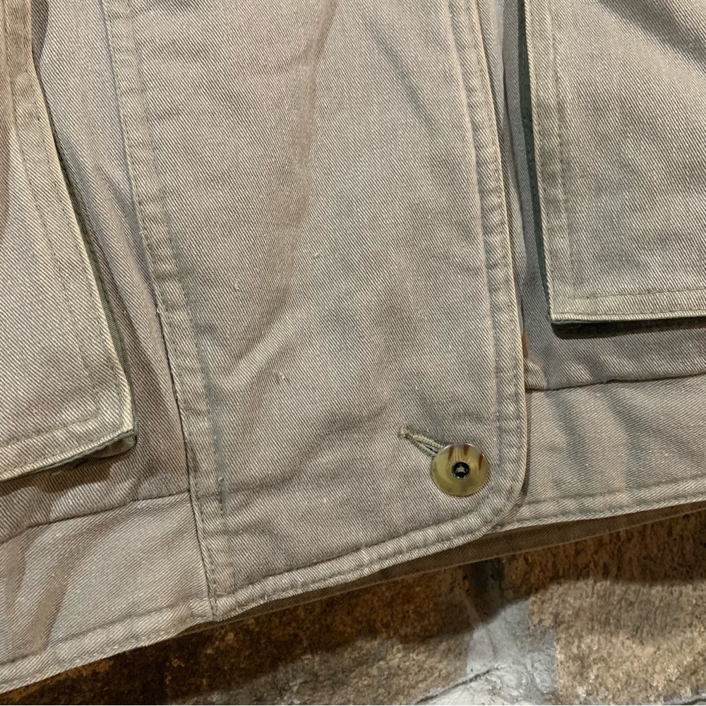 Vintage Eddie Bauer Men's Two-Tone Olive Jacket With Real Shearling Collar - Picture 7 of 7